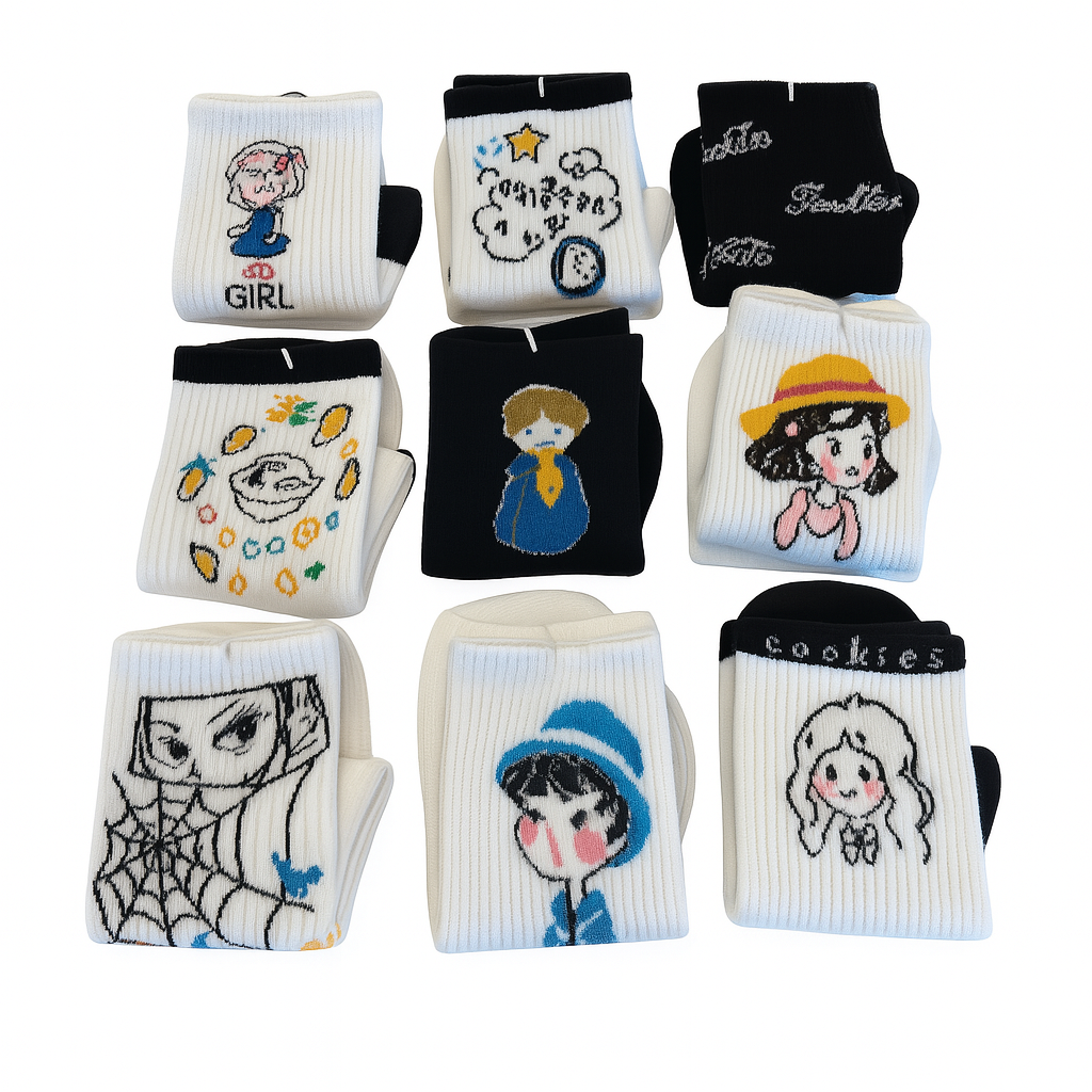 طقم جوارب أطفال رسومات طويل